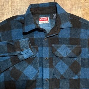 Wrangler Blue and Black Plaid Shirt